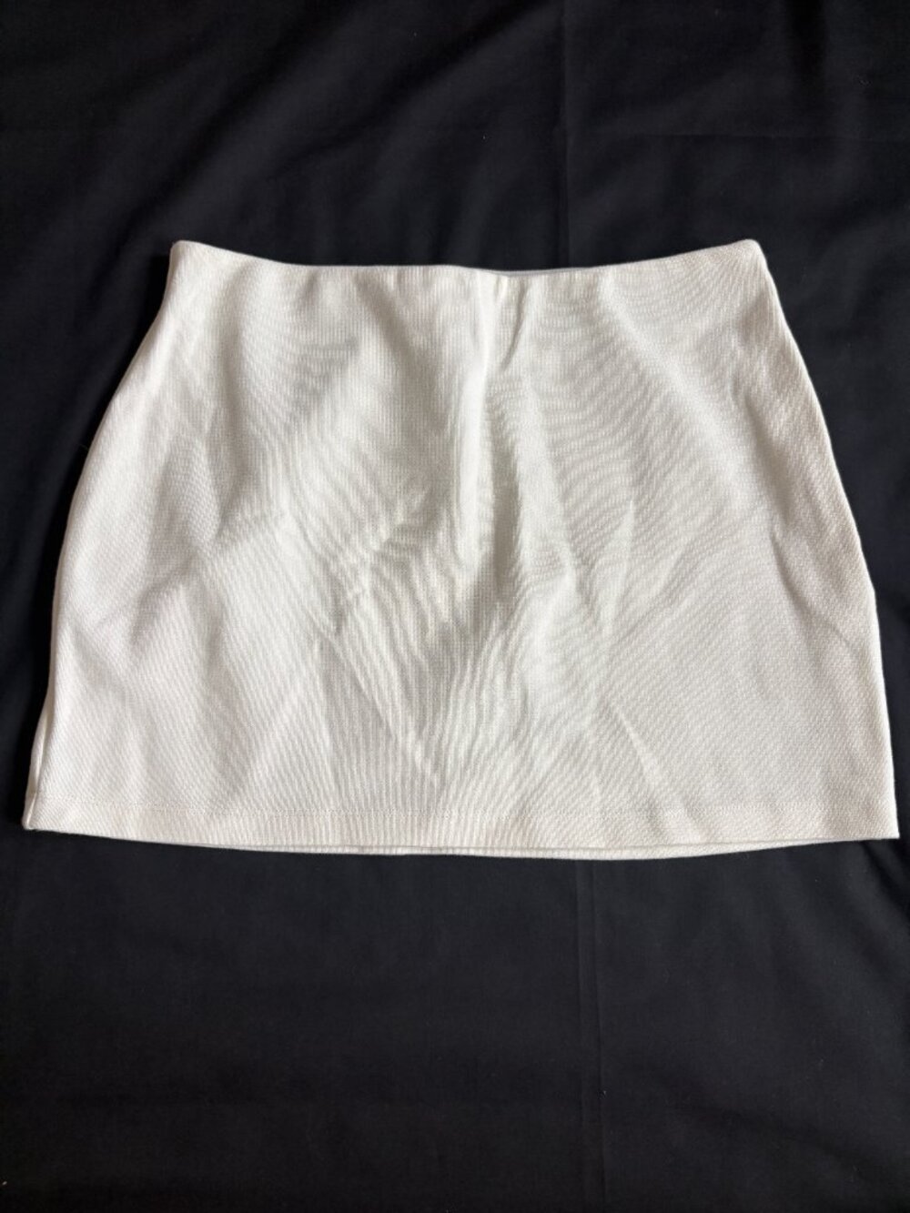 Oak + Fort White Mini Skirt XS – High Waist Minimalist Style